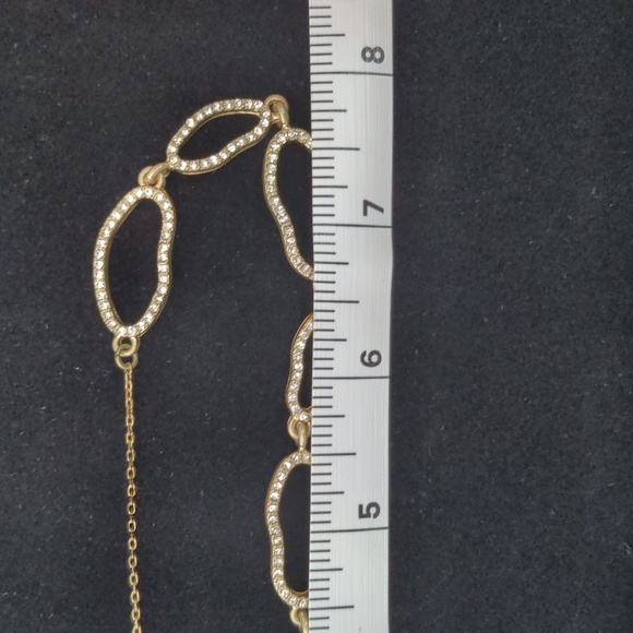 Marlyn Schiff, Rhinestone, Oval links adjustable necklace, 16" length - Picture 5 of 6
